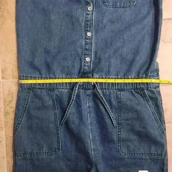7 For All Mankind Denim Button Up Short Romper - Picture 5 of 13